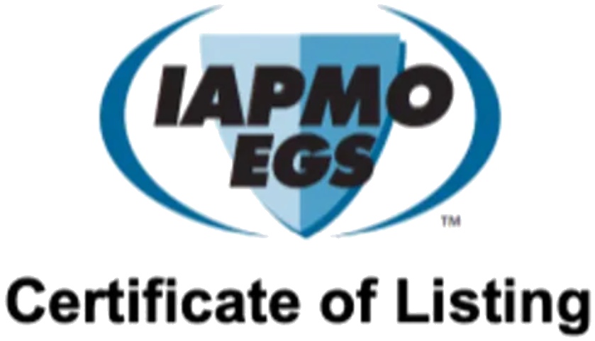 NRTL IAPMO EGS Certified